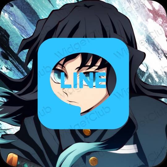 Aesthetic blue LINE app icons