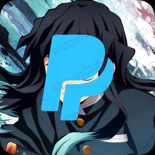 Aesthetic blue Paypal app icons
