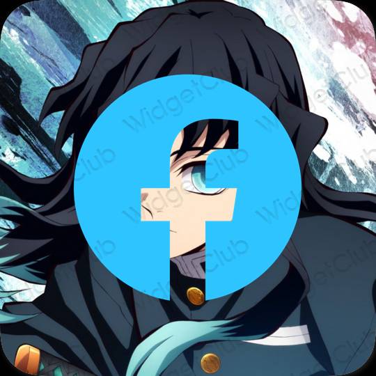 Aesthetic blue Facebook app icons