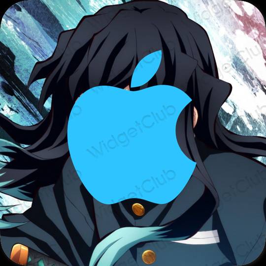 Aesthetic blue Apple Store app icons