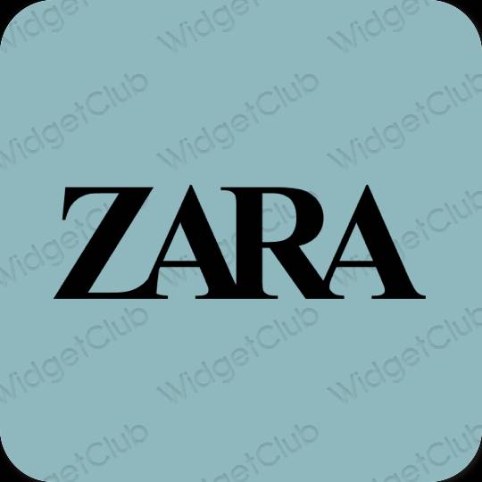 Aesthetic pastel blue ZARA app icons