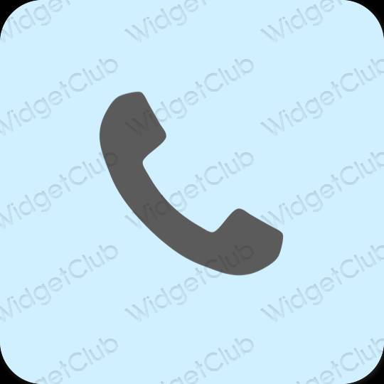Estetický pastelově modrá Phone ikony aplikací