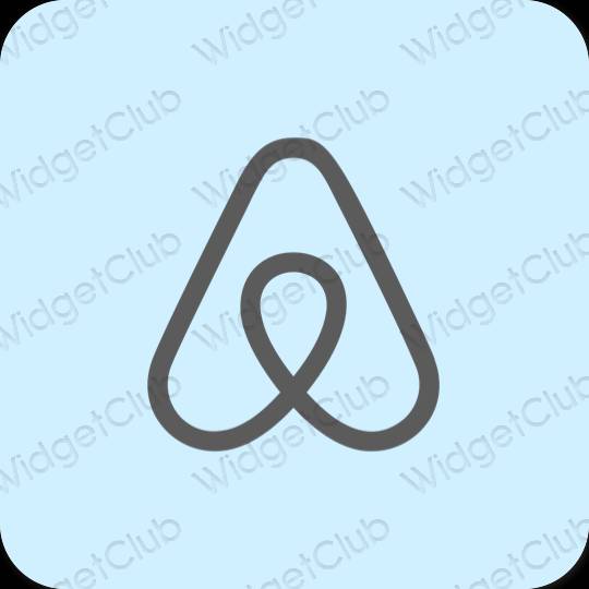 эстетический пастельно-голубой Airbnb значки приложений
