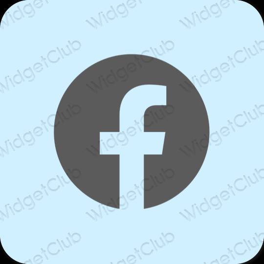 Estetisk pastellblå Facebook app ikoner