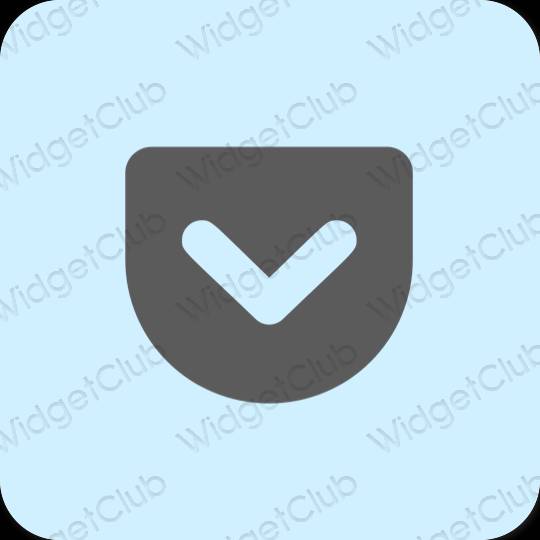Estetisk pastellblå Pocket app ikoner