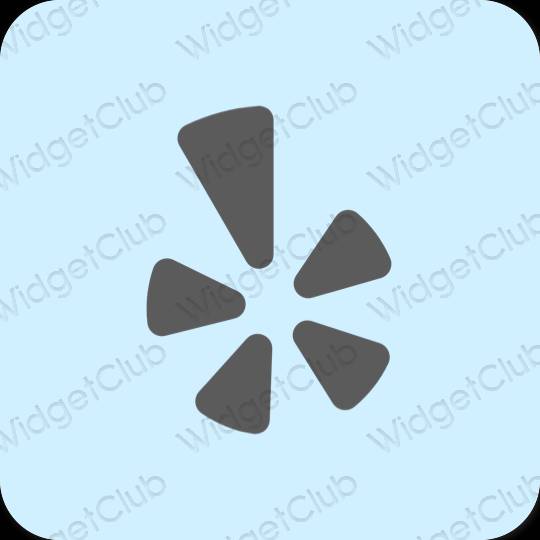 Estético azul pastel Yelp ícones de aplicativos