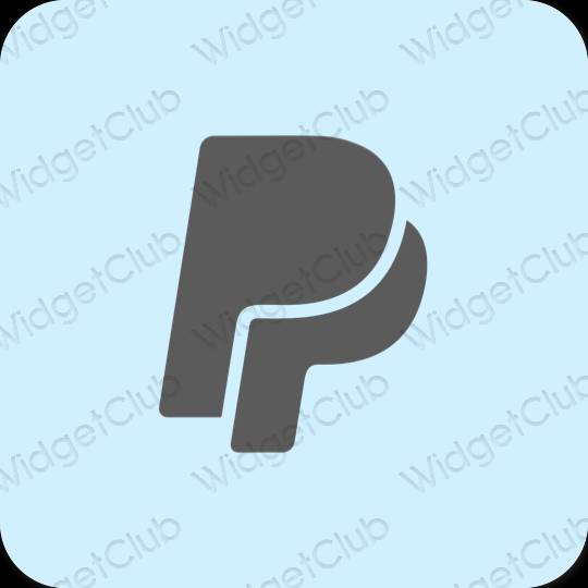 Estetyka pastelowy niebieski Paypal ikony aplikacji