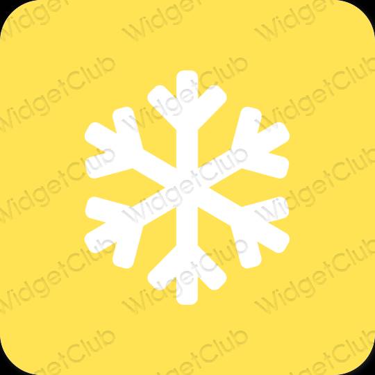 Aesthetic orange Weather app icons