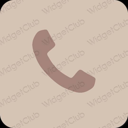 Estetický béžový Phone ikony aplikací