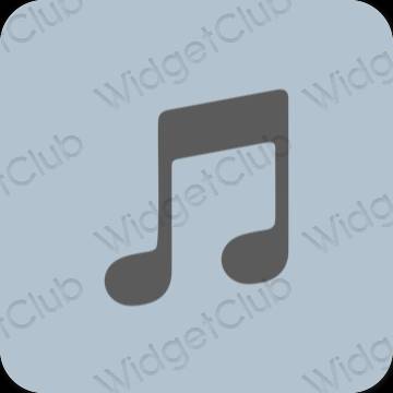 Естетски пастелно плава Apple Music иконе апликација