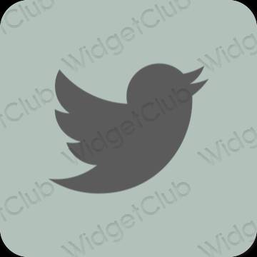 Estetis hijau Twitter ikon aplikasi