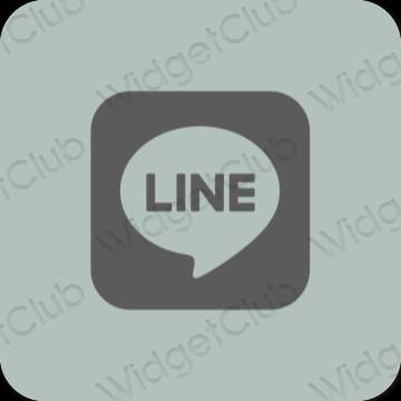 Естетски зелена LINE иконе апликација