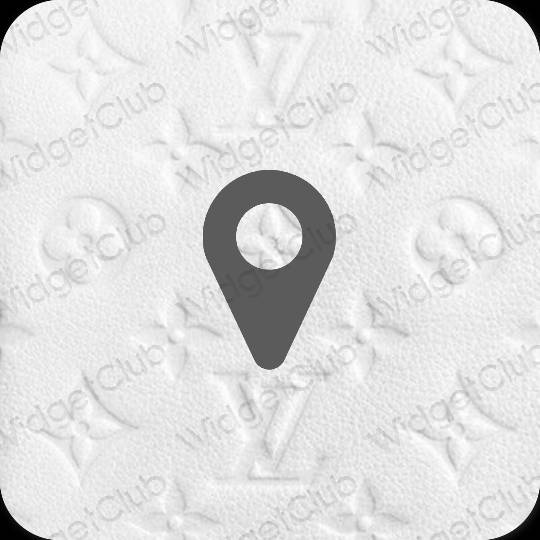Æstetisk grå Google Map app ikoner