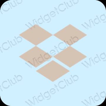 Stijlvol pastelblauw Dropbox app-pictogrammen