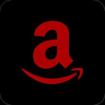 Estetický Černá Amazon ikony aplikací
