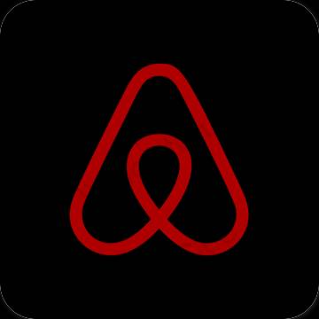 Estetski crno Airbnb ikone aplikacija
