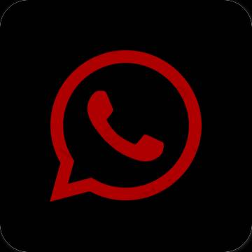 Ästhetisch Schwarz WhatsApp App-Symbole