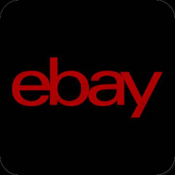 Estético Preto eBay ícones de aplicativos