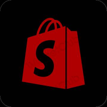 Esztétika fekete Shopify alkalmazás ikonok