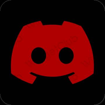 Estetsko rdeča discord ikone aplikacij