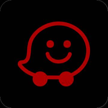 Stijlvol zwart Waze app-pictogrammen