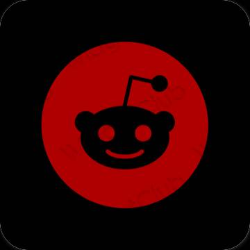 Estético rojo Reddit iconos de aplicaciones