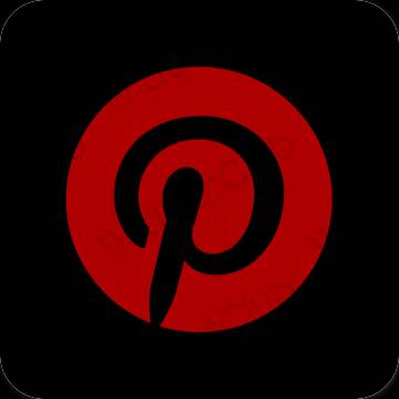 Ესთეტიური წითელი Pinterest აპლიკაციის ხატები