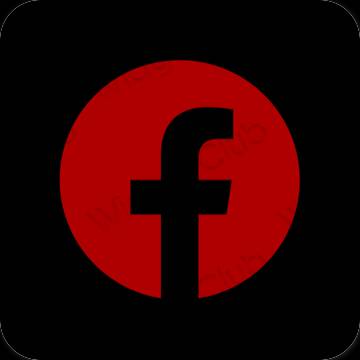 Estético rojo Facebook iconos de aplicaciones
