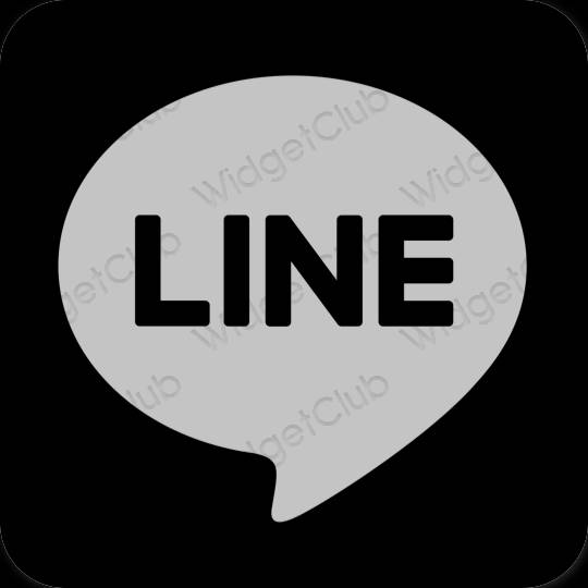 эстетический серый LINE значки приложений