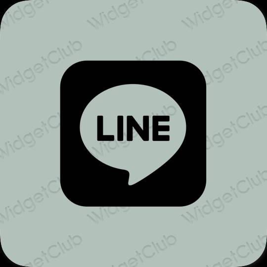 Aesthetic green LINE app icons