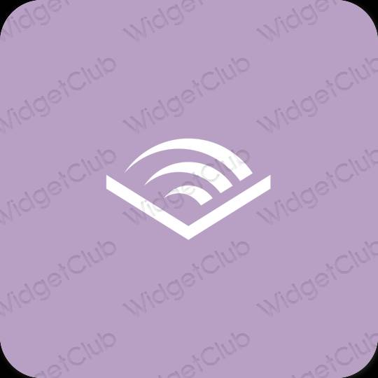 Aesthetic purple Audible app icons