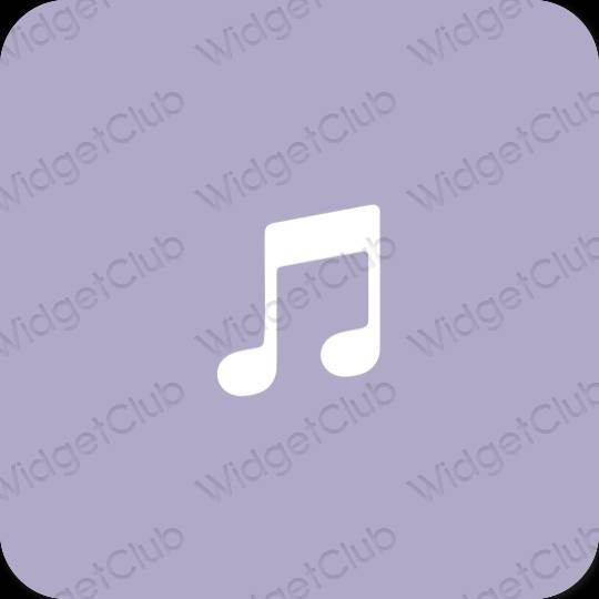 Αισθητικός μωβ Apple Music εικονίδια εφαρμογών