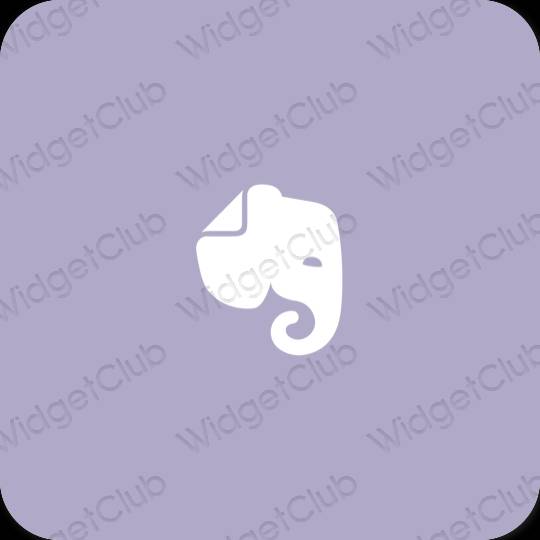 Æstetisk lilla Evernote app ikoner