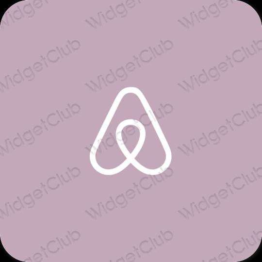 Esthétique mauve Airbnb icônes d'application