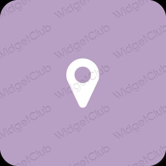Estetyka fioletowy Map ikony aplikacji