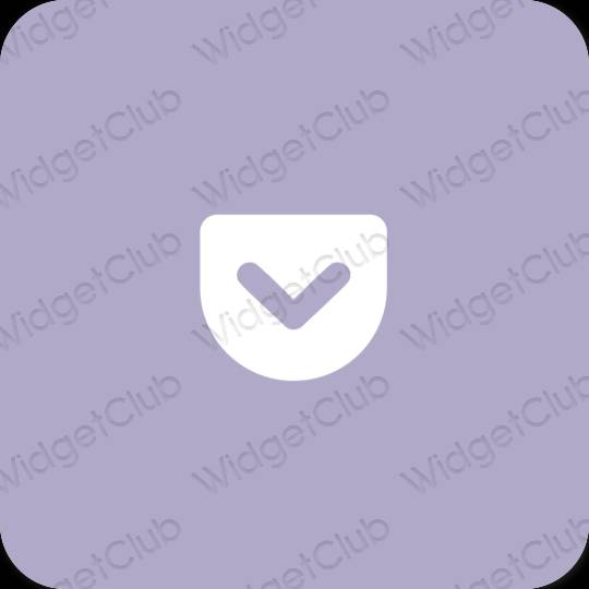 Æstetisk lilla Pocket app ikoner