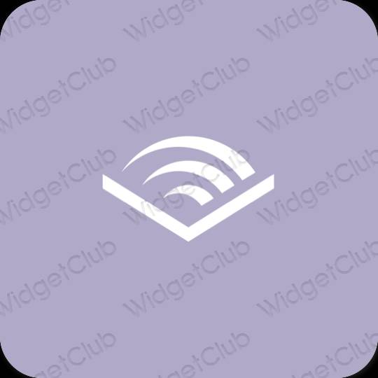 Æstetisk lilla Audible app ikoner
