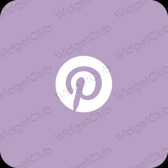 Estetik ungu Pinterest ikon aplikasi