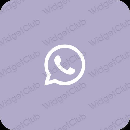 Æstetisk lilla WhatsApp app ikoner