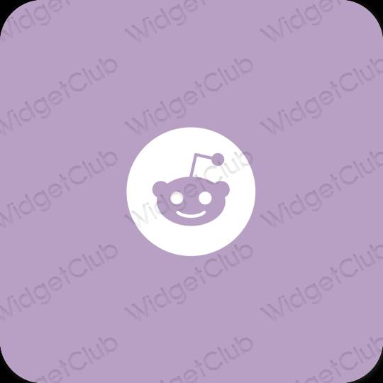 Estetinis violetinė Reddit programėlių piktogramos