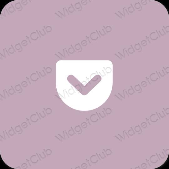 Estético roxo Pocket ícones de aplicativos