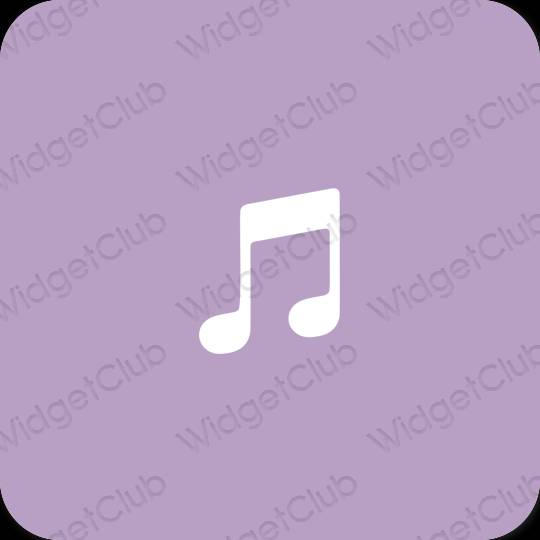 Estético roxo Music ícones de aplicativos
