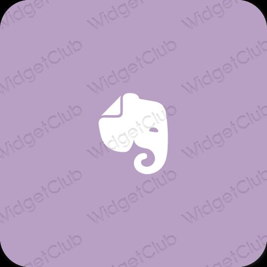 Estetik ungu Evernote ikon aplikasi