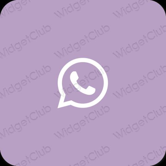 Esteettinen violetti WhatsApp sovelluskuvakkeet