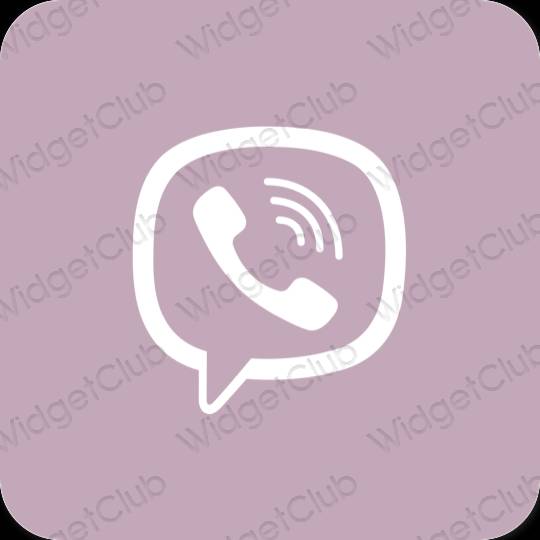 Estetyka fioletowy Viber ikony aplikacji