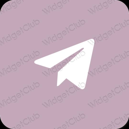 Estetické Fialová Telegram ikony aplikácií