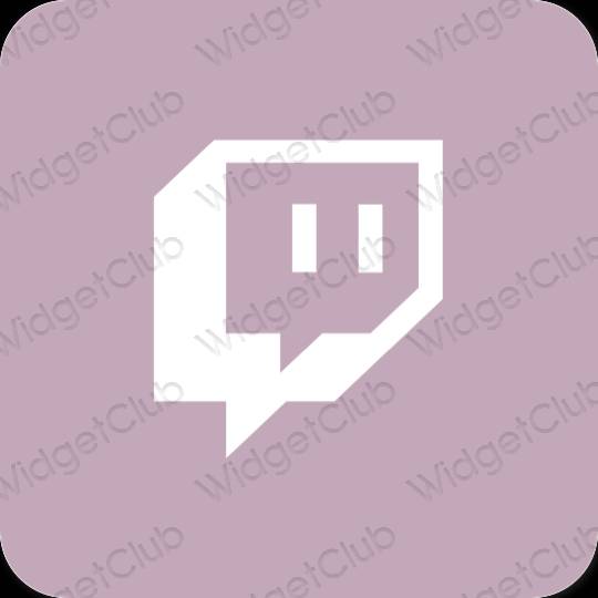 Estetyka fioletowy Twitch ikony aplikacji