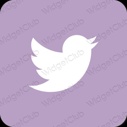 Estetico porpora Twitter icone dell'app