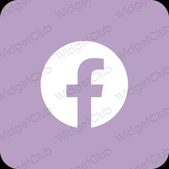Esztétika lila Facebook alkalmazás ikonok