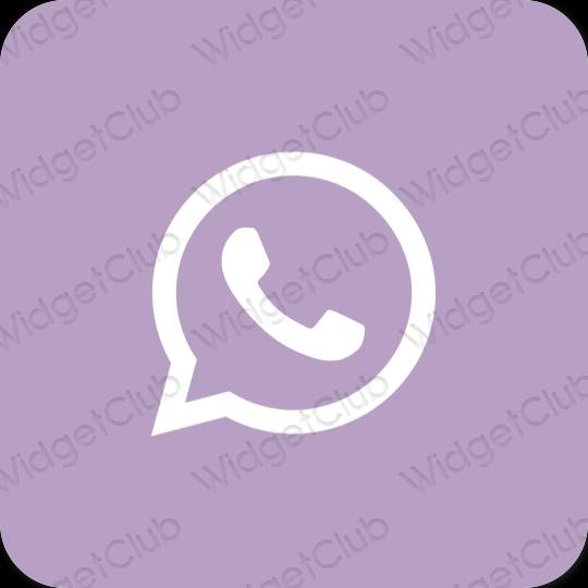 Естетски љубичаста WhatsApp иконе апликација